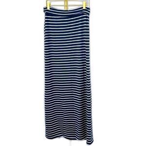 Connection 18 Women's Navy Blue White Stripe Maxi Skirt Size Small